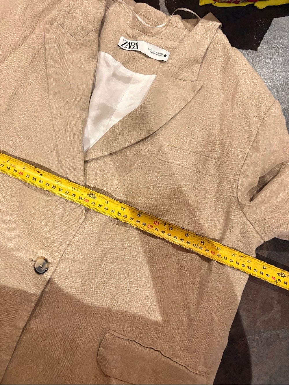 Zara Beige Single-Button Blazer XL - Picture 7 of 8